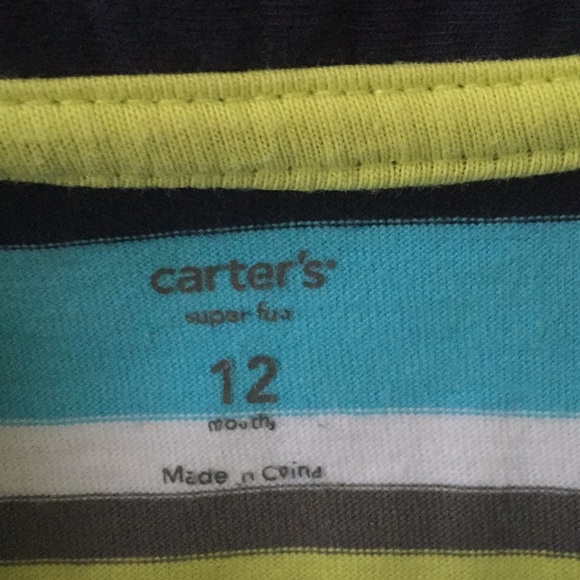 Carter’s Boys Striped Polo Style Romper Shortalls - Picture 6 of 10